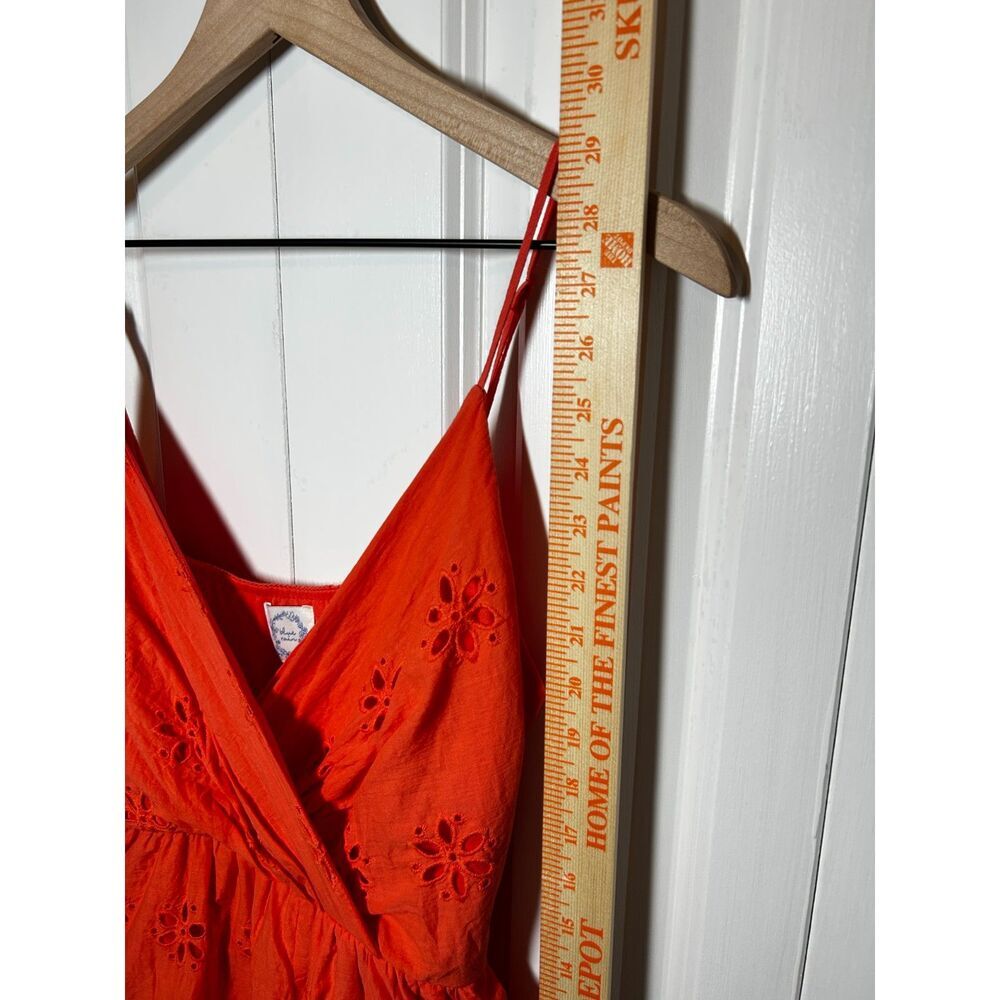 Blue Rain Francesca's Coral Orange Eyelet Wrap Romper Size M - Picture 5 of 7